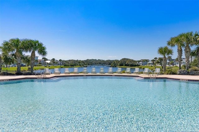 view of pool featuring a patio