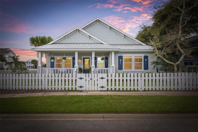 view of front of house featuring covered porch