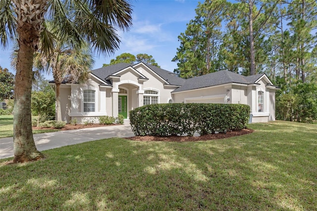 view of front of home with a front yard