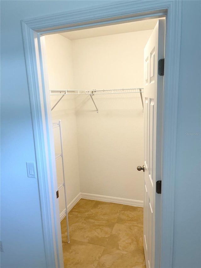 view of walk in closet