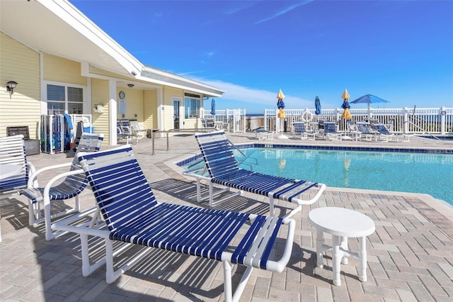 view of pool with a patio area