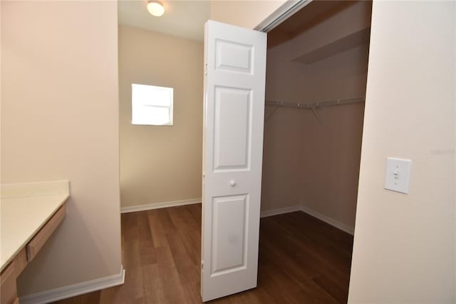 interior space featuring dark wood-type flooring