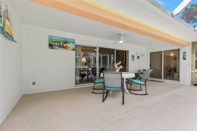 view of patio / terrace featuring ceiling fan