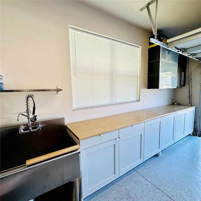 kitchen with white cabinetry