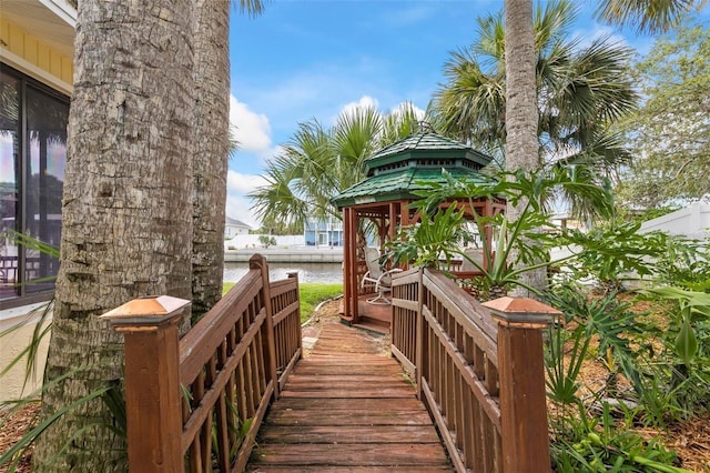 exterior space featuring a gazebo