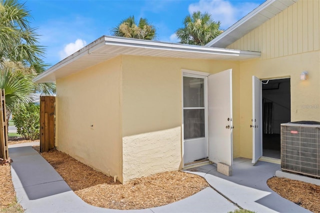 view of home's exterior with central AC unit