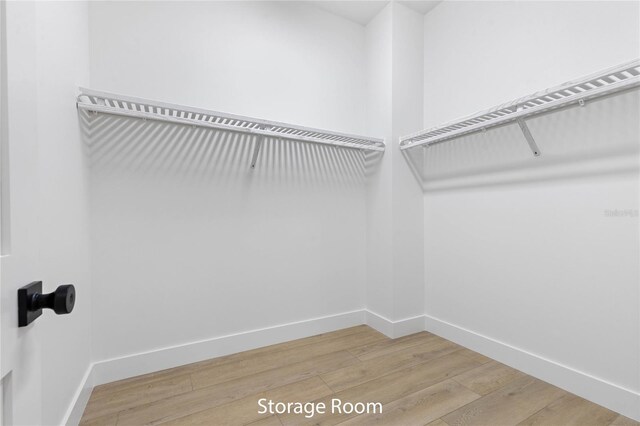 spacious closet with hardwood / wood-style flooring