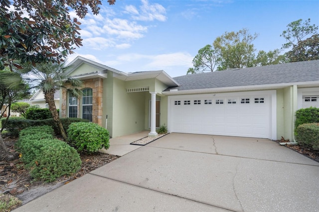 view of front of house with a garage