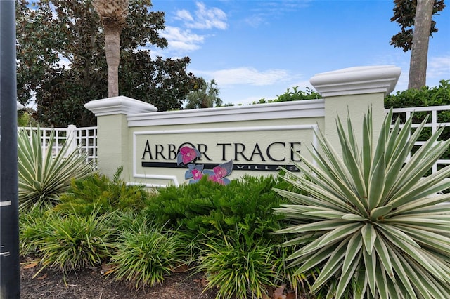 view of community sign