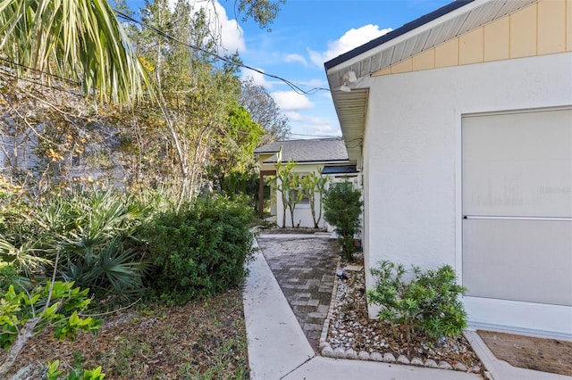 view of home's exterior featuring stucco siding