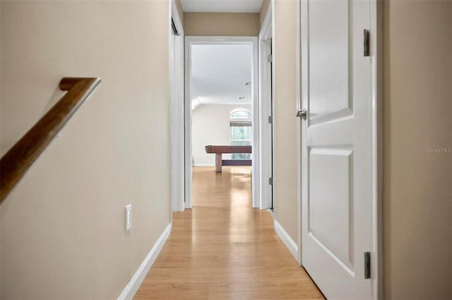 hallway featuring light wood-type flooring