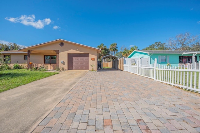 view of front facade with a front lawn and a garage