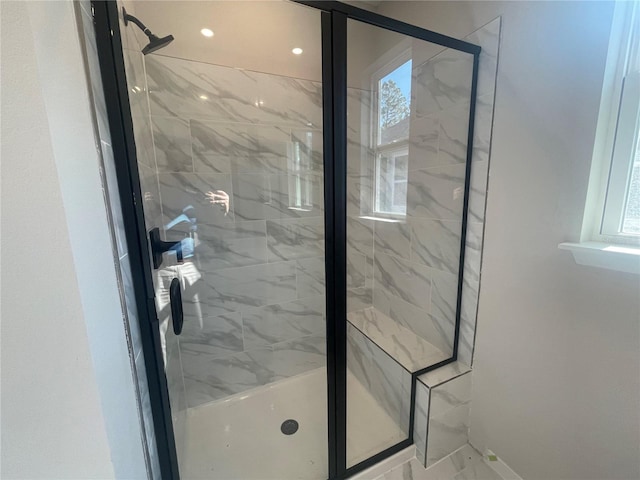 bathroom featuring walk in shower