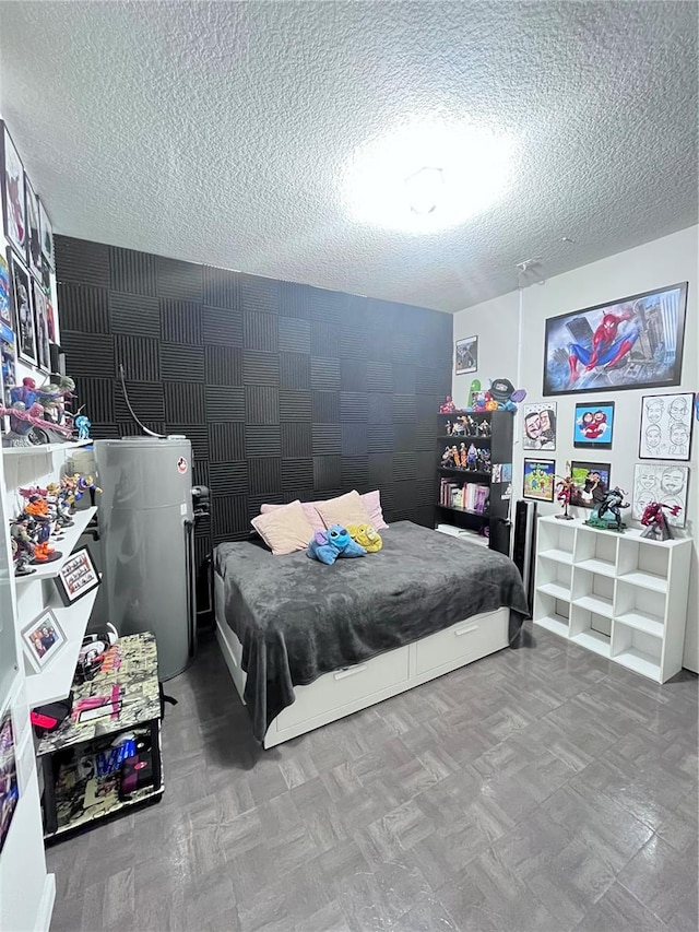 bedroom with a textured ceiling