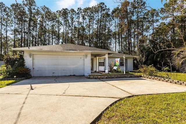 ranch-style home with a garage