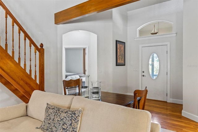 entrance foyer featuring hardwood / wood-style flooring