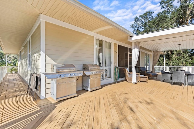 deck with area for grilling