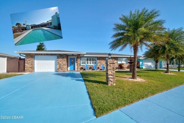 view of front of home with a front yard