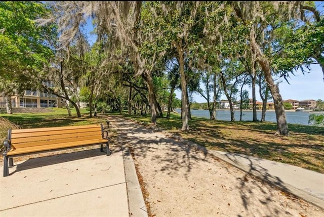 view of property's community featuring a water view