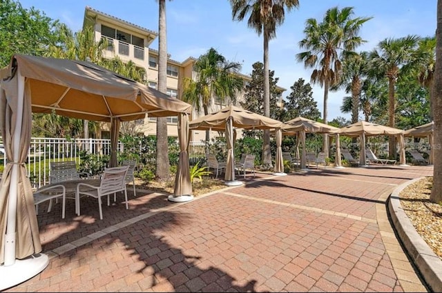 view of community featuring a gazebo