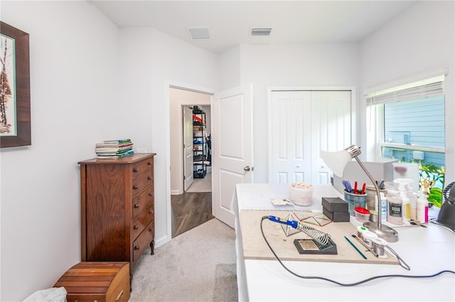 office space featuring carpet flooring