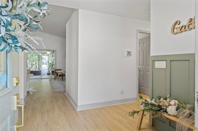 foyer entrance featuring light wood-type flooring