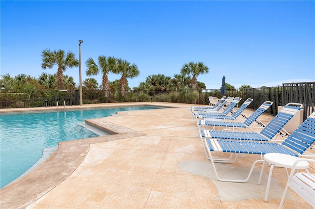 view of pool featuring a patio area