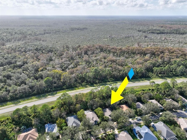 32 Shinnecock Dr, Palm Coast, FL 32137 - aerial view of property's location with a forest and nearby suburban area