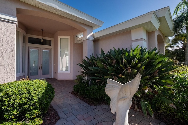 entrance to property with french doors