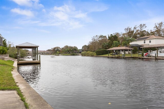 38 Colechester Ln, Palm Coast, FL 32137 - dock with a gazebo and a water view
