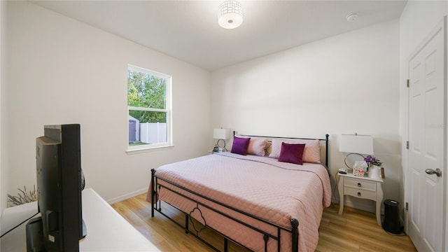 bedroom featuring light hardwood / wood-style flooring