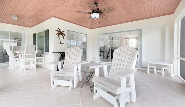 view of patio with ceiling fan