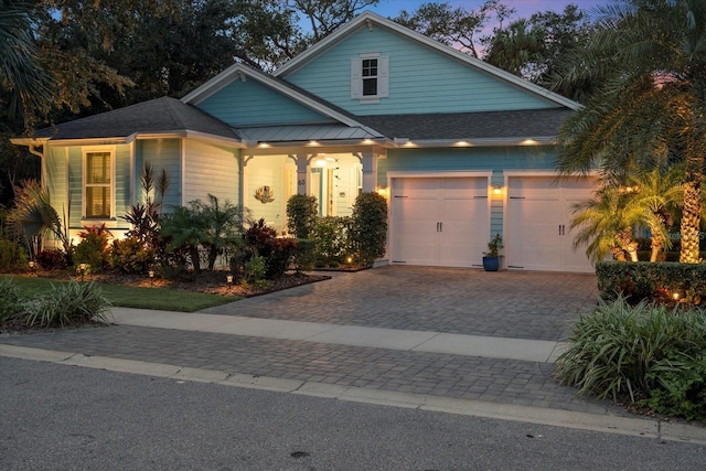 view of front of house featuring a garage