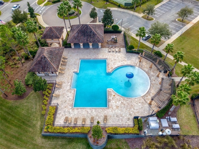 view of pool featuring a patio area