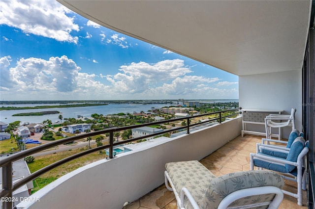 balcony with a water view