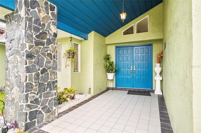 50 Florida Park Dr, Palm Coast, FL 32137 - entrance to property featuring stucco siding