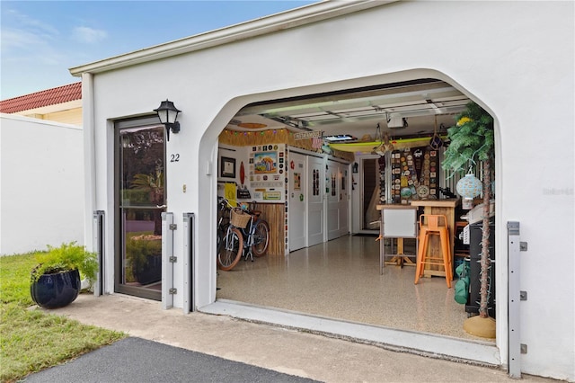 view of garage