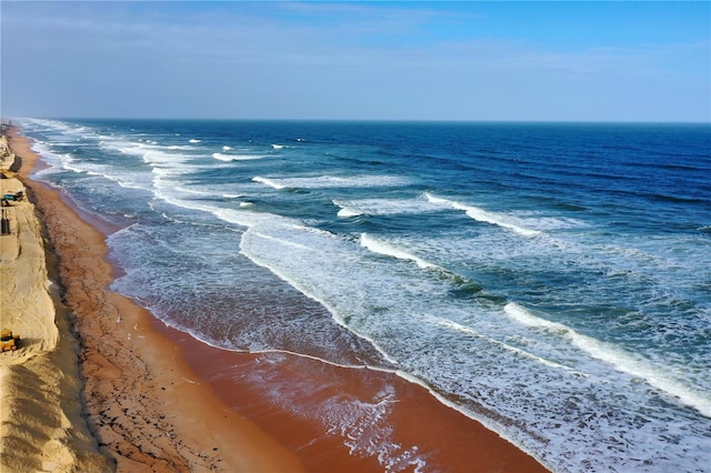 view of water feature with a view of the beach