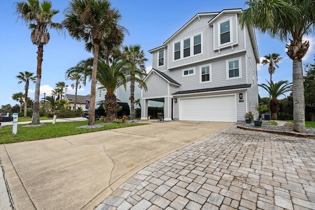 view of front of home with a garage