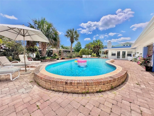 view of pool featuring a patio area