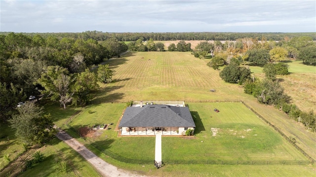 bird's eye view with a rural view