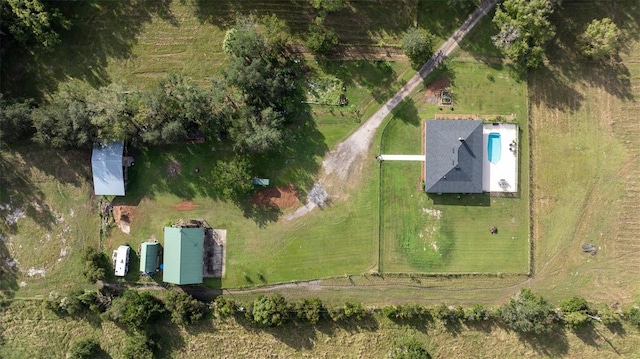 bird's eye view with a rural view