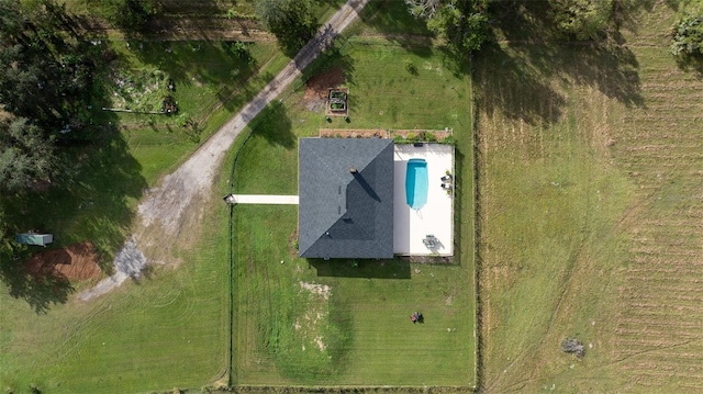 aerial view featuring a rural view