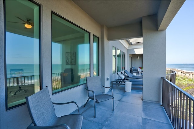 balcony with a water view