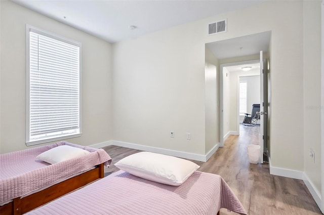 bedroom featuring light hardwood / wood-style flooring