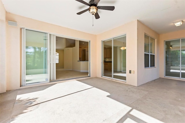 view of patio / terrace with ceiling fan