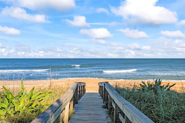 water view featuring a beach view