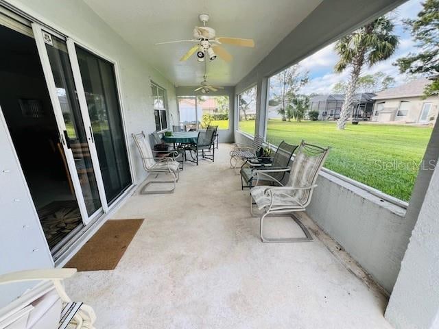 view of patio / terrace with ceiling fan