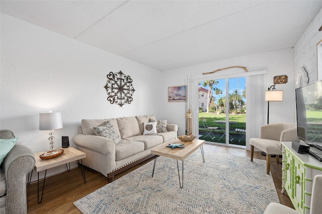 living room featuring hardwood / wood-style flooring