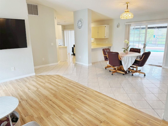 view of tiled dining space